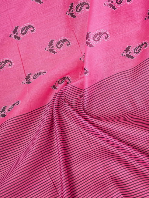 Vasthrlay Chanderi Printed Unstitched Sky Blue Saree