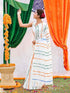 Vasthrlay Tricolor Printed White1 White Saree