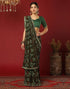 Vasthrlay Georgette Bandhani Unstitched Rani Pink Saree