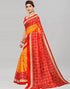 Vasthrlay Bandhani Printed Unstitched Red Saree
