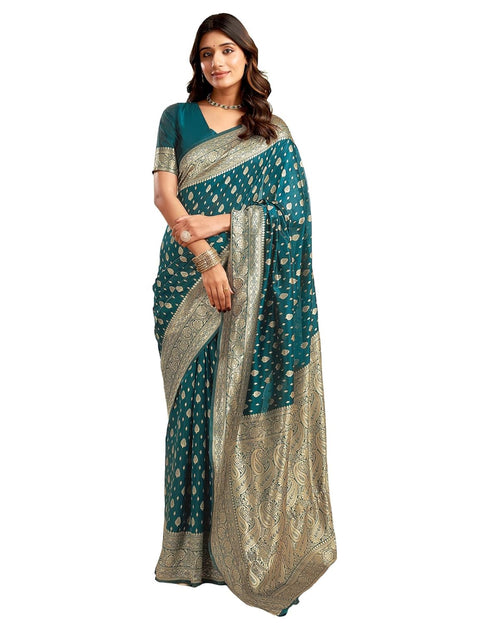 Vasthrlay Kanjivaram Banarasi Wedding Light Green Saree