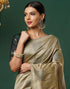 Vasthrlay Banarasi Jacquard Unstitched Teal Saree