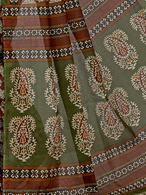 Vasthrlay Cotton Printed Mulmul Saree
