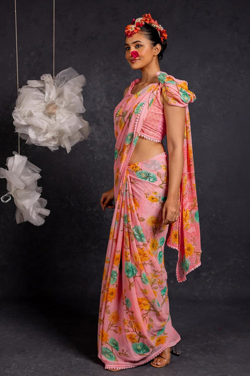 Vasthrlay Fashion Chiffon Georgette Printed Ethnic Wear