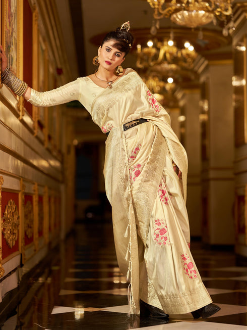 Vasthrlay Banarasi Unstitched Saree