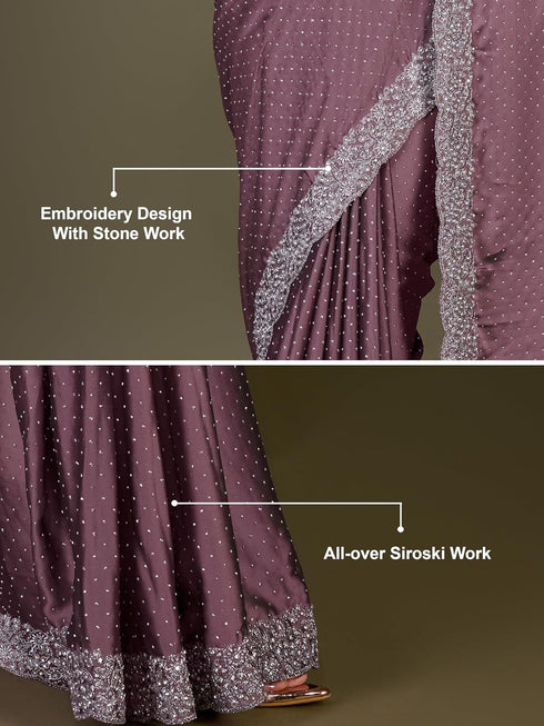 Vasthrlay Rangoli Siroski Embroidery Lightbrown Ethnic Wear
