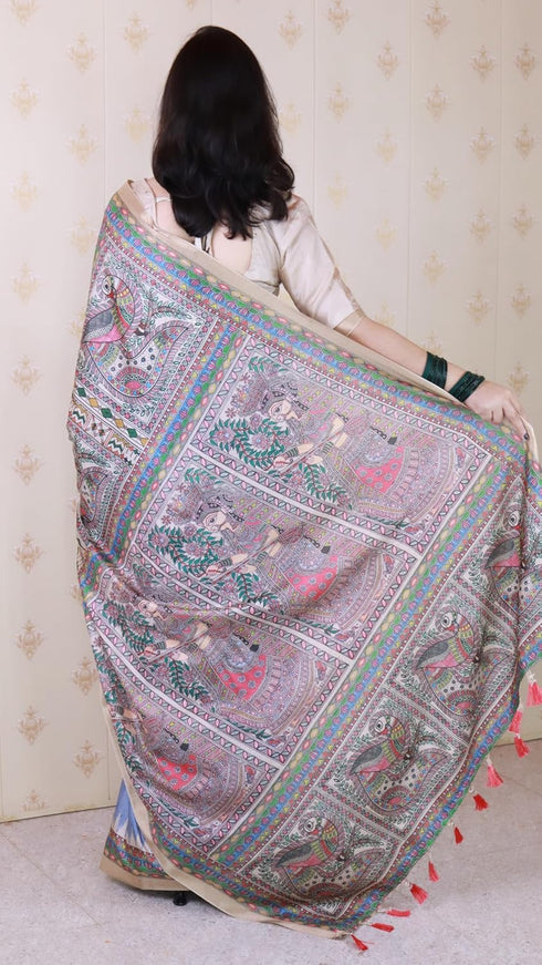 Vasthrlay Printed Unstitched Lavender Ethnic Wear