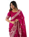 Vasthrlay Banarasi Weaving Pink Saree With Unstitched Blouse Piece