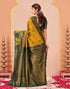 Vasthrlay Kanjivaram Jacquard Unstitched Mustard Saree