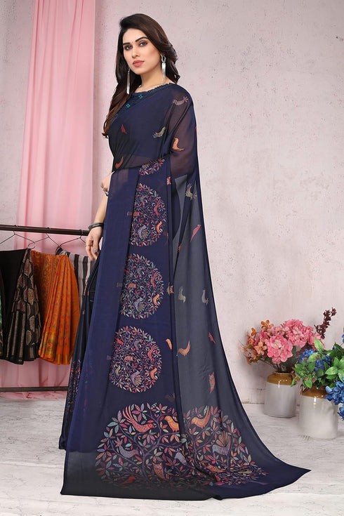 Vasthrlay Fashion Chiffon Printed Dusty Ethnic Wear