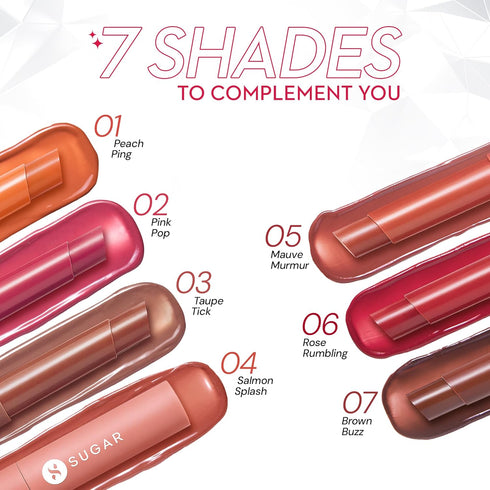 SUGAR Cosmetics Glide Peptide Plumping Gloss Stick with Collagen & Ceramides | Instantly Pumps | 2.7g - 07 Brown Buzz
