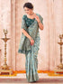 Vasthrlay Chanderi Banarasi Light Blue Saree With Unstitched Blouse Piece