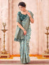 Vasthrlay Weaving Teal Saree