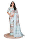 Vasthrlay Champagne Gold Floral Semi Sheer Chanderi Saree With Champagne Gold Zari Pallu And Unstitched Blouse Piece
