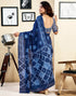 Vasthrlay Womens Printed Unstitched Dark Green Saree