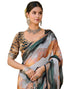 Vasthrlay Womens Printed Unstitched Beige Saree