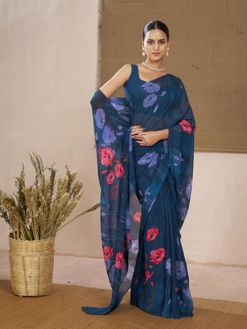 Vasthrlay Georgette Floral Saree