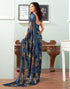 Vasthrlay Georgette Sequence Unstitched Black Saree