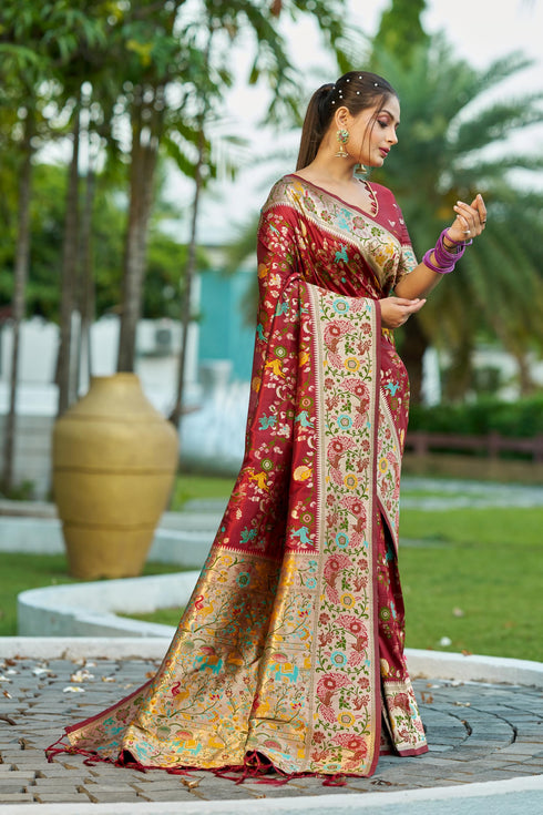 Vasthrlay Kanjivaram Unstitched Saree