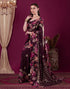Vasthrlay Georgette Printed Unstitched Rani Pink Saree