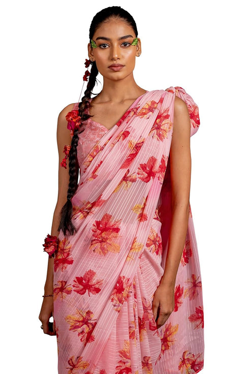 Vasthrlay Fashion Georgette Floral Printed Ethnic Wear