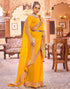 Vasthrlay Embroidery Georgette Unstitched Sky Blue Saree