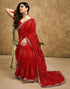 Vasthrlay Georgette Bandhani Unstitched Maroon Saree