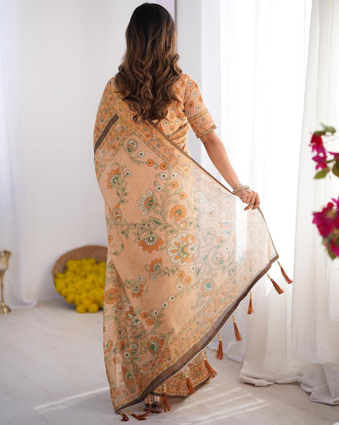 Vasthrlay Handloom Grey Green Traditional Saree