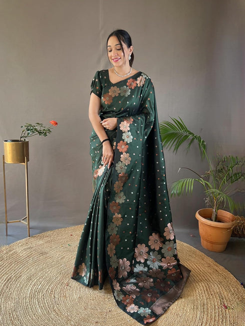 Vasthrlay Women's Paithani Ethnic Unstitched Saree
