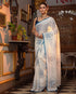 Vasthrlay Detailing Unstitched Blue Free Ethnic Wear
