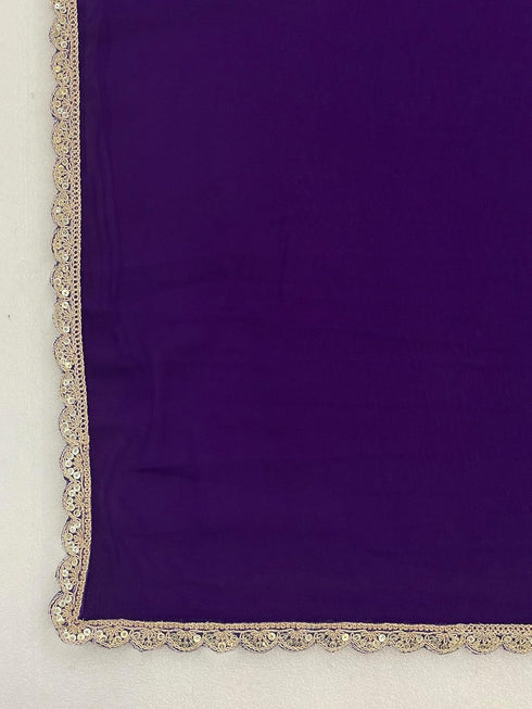 Vasthrlay Georgette Readymade Scalloped Unstitched Ethnic Wear