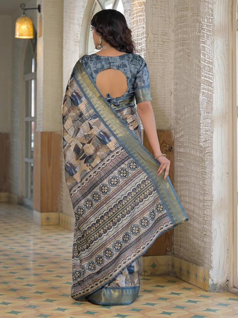 Vasthrlay Printed Weaving Unstitched Multicolor Saree