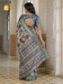 Vasthrlay Printed Weaving Multicolor Saree With Grey Unstitched Blouse Piece