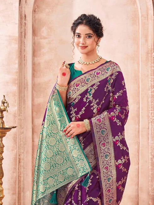 Vasthrlay Weaving Banarasi Dark Saree