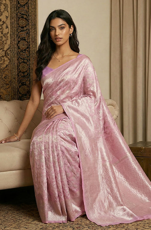 Vasthrlay Lavender Jacquard Saree