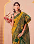 Vasthrlay Kanjivaram Jacquard Unstitched Mustard Saree