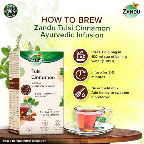 Zandu Tulsi Cinnamon Ayurvedic Infusion Kadha