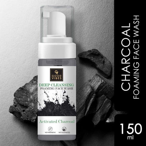 Good Vibes Activated Charcoal Deep Cleansing Foaming Face Wash