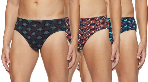 Dixcy Scott Men's Cotton Printed Regulart Fit Solid Brief