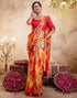 Vasthrlay Georgette Printed Unstitched Orange Saree