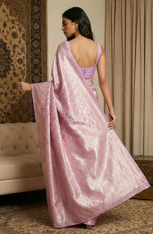 Vasthrlay Lavender Jacquard Saree