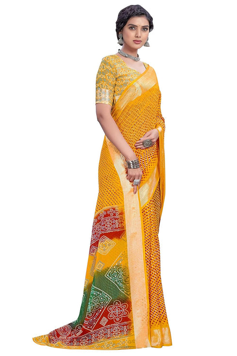 Vasthrlay Bandhani Chiffon Rani Ethnic Wear