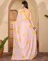 Vasthrlay Georgette Printed Unstitched Pink Saree