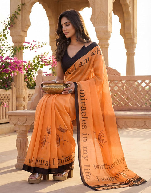Vasthrlay Womens Printed Unstitched Purple Saree