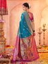 Vasthrlay Paithani Jacquard Unstitched White Saree