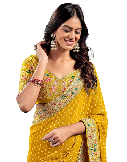 Vasthrlay Embroidery Traditional Unstitched Violet Saree