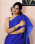 Vasthrlay Printed Chanderi Unstitched Teal Saree