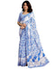 Vasthrlay Womens Printed Unstitched White Saree