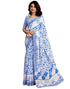 Vasthrlay Womens Printed Unstitched White Saree