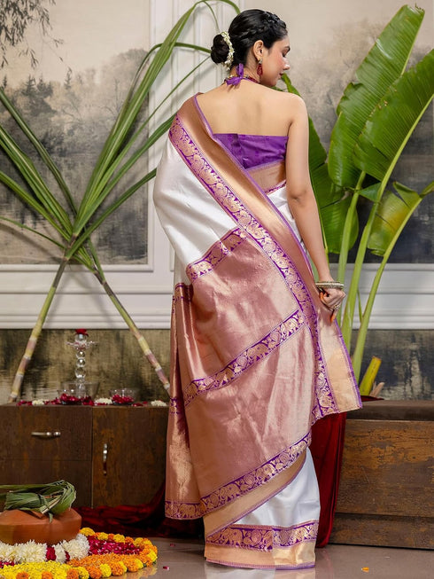 Vasthrlay Weaving Khaki Saree